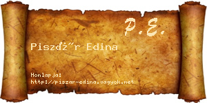 Piszár Edina névjegykártya