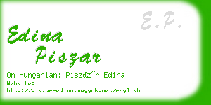 edina piszar business card